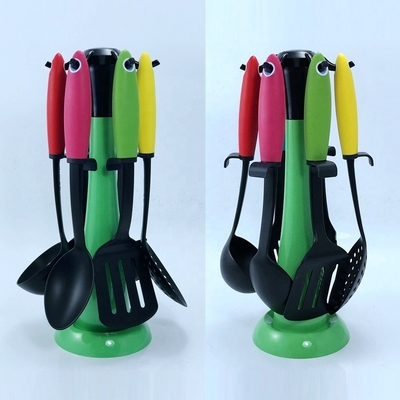 Conjuntos de utensilios de cocina de nylon para cocinar en casa Cucharas Turner Skimmer Espátula Servidor de pasta
