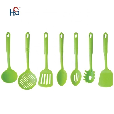 Utiliarios de cocina sostenibles Conjunto de herramientas de nylon de 7 piezas para utensilios de cocina no adhesivos Azul
