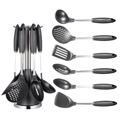 TPR mango utensilios de cocina de acero inoxidable cucharas para el hogar y accesorios de cocina