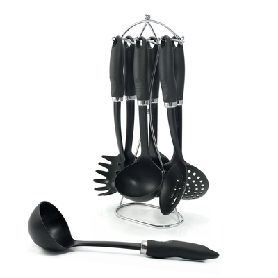 Set de utensilios de cocina de nylon de 7 piezas utensilios de cocina de plástico sostenible para hogareños