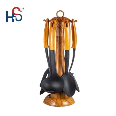 Conjunto de utensilios de cocina de mango de madera Conjunto de herramientas de cocina de madera