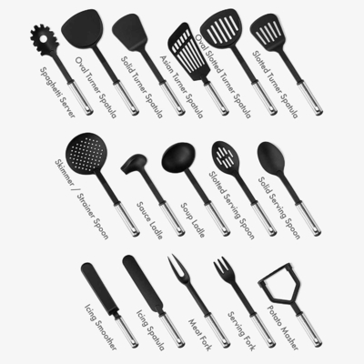 7 piezas de nylon Kitchen Utensil Set Accesorios de cocina seguros para cocinar sin esfuerzo