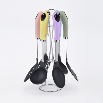 Conjunto de utensilios de cocina con herramientas de cocina antiadherentes y mango de acero inoxidable