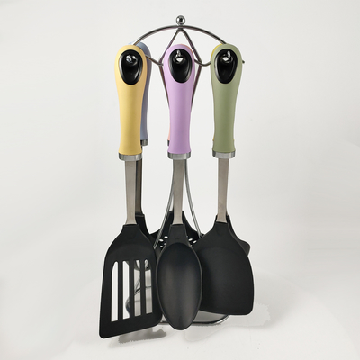Conjunto de utensilios de cocina con herramientas de cocina antiadherentes y mango de acero inoxidable