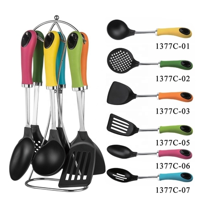 Conjunto de utensilios de cocina con herramientas de cocina antiadherentes y mango de acero inoxidable