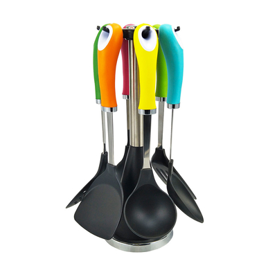 Conjunto de utensilios de cocina con herramientas de cocina antiadherentes y mango de acero inoxidable
