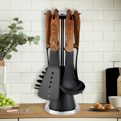 Conjunto de herramientas de utensilios de cocina no adhesivos sostenibles Accesorios de dispositivos de cocina resistentes al calor
