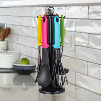 Conjunto de utensilios de cocina de nylon de anidación compacta Conjunto de utensilios de cocina ecológicos