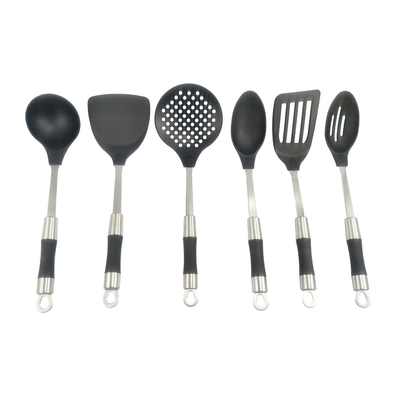 Cuchara de plástico Spatula tenedor cuchara Tong Turner utensilios de cocina Conjunto con logotipo personalizado