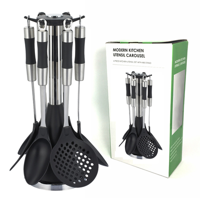Cuchara de plástico Spatula tenedor cuchara Tong Turner utensilios de cocina Conjunto con logotipo personalizado