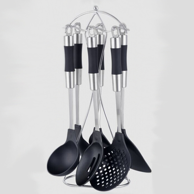 Cuchara de plástico Spatula tenedor cuchara Tong Turner utensilios de cocina Conjunto con logotipo personalizado